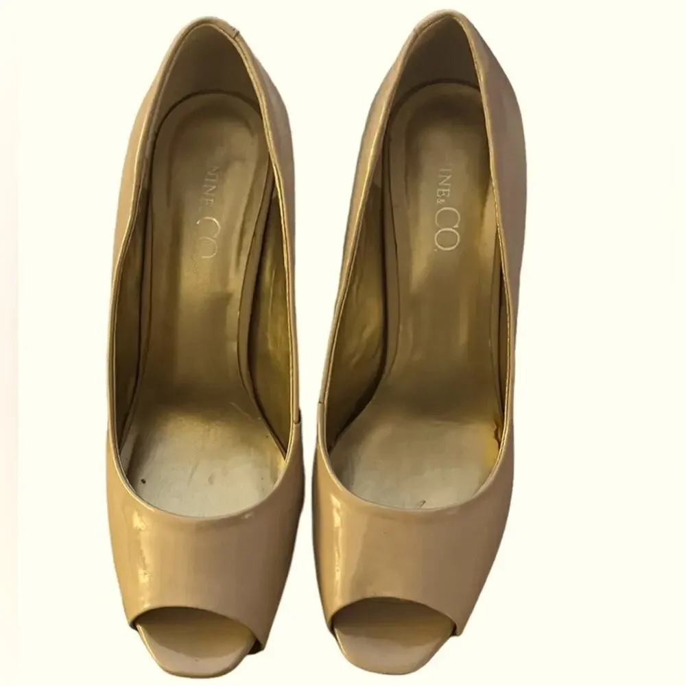 Nine & Co. Women's Light Taupe Peep Toe Pump